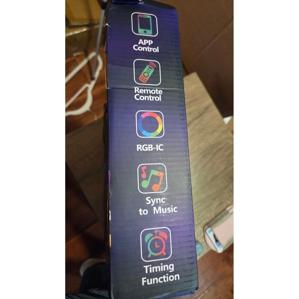 RGB-IC LED Neon Rope Lights Smart App Remote Control Music Sync 65.6FT-U